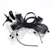 Dekorativa blommor 1st Festival Wedding Valentine's Day European Bow Handmade Feather Headdress Bankett Linen Top Hat Ladies