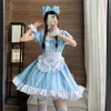 Japonais Sky Blue Anime Soft Sister Outfit Sweet Kawaii Lolita Costume Cosplay Restaurant Maid Dr Bunny Uniforme Femmes Costume a2iz #