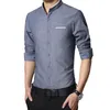 2023 nova marca masculina casual camisa lg manga colarinho fácil cuidado colarinho camisas magro ajuste dr camisa para homens busin h54y #