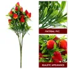 Decorative Flowers 2 Pcs Simulated Strawberry Home Decor Fruit Branch Fake Ornament Pvc Decorations Adorn