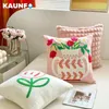 Pillow KAUNFO Pink Lovely Flower Tufted Covers Throw Home Decor 45x45cm 1PC