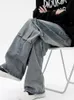 2024 Nouveau Streetwear Hommes Jeans Cargo Pantalon Lâche Neutre Plus Taille Pantalon à Jambes Larges Harajuku Pantalon Denim Casual Hommes Vêtements Y2K 52ny #