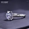 Bagues de cluster Yuzbt vente 18 carats plaqué or blanc 1 excellente coupe diamant passé D couleur moissanite bague femme bijoux de mariage