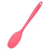 Spoons Silicone Soup Spoon Long Handle Nonstick Kids Scoop Serving (Red)