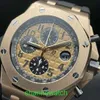 Pilot AP Wrist Watch Epic Royal Oak Offshore Series 26470or Rose Gold Dial With Crocodile Belt Mens TimeKeeping Fashion Leisure Business Sports Watch