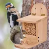 Autres fournitures pour oiseaux Conteneur de nourriture pour écureuil Mangeoire à surface lisse Résistant à la pluie Petits animaux Bois Multifonctionnel