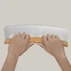 ベーキングツール木製ハンドルステンレススチールピザカッター保護カバー付きローリングナイフハーフラウンドキッチン