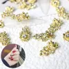 Sets 100pcs/Los Blühen Blumen Nagellegierung Charms 3D Blumen Kristall Erbse Großer Diamantnageldekoration 916 mm Blüten Strass -Strass -Vorhang