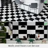 Klistermärken 10st PVC Imitation Marble Floor Stickers Selfadhesive Wall Stickers Waterproof Indoor Decoration Decals 30*30cm Black/White