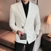 Yüksek kaliteli takım erkekler İngiliz tarzı ince zarif fi busin casual dr tuxedo eklenmiş yakalı kılıf kılıfı blazer ceket v9dr#