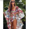 Gonne Skorts Abbigliamento da spiaggia Stampa Bikini Costumi da bagno Donna Gonna avvolgente Costume da bagno a vita alta 2023 Cover Up Sexy Sarong plage Costume da bagno yq240328