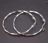 Oorringen Real Solid 925 Sterling Zilver Dames Lucky Glossy Twist Circle Stud 35mm