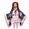 Japonais Kimo Sakura Imprimé Lolita Rose Courte Sexy Jupe En Couches Maid Cosplay Costume Halen Fantaisie Dr pour Les Femmes c7mL #