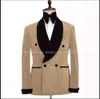 Luxe sprankelende rode mannen pakken bruiloft bruidegoms Tuxedos 2pcs Formele blazerbroeken Dubbele breasted prom Wear Jacket+broek outfit 30zy#