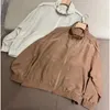 Giacche da donna Giacca a vento in seta sottile per le donne Colletto alla coreana Catene di perline Cappotto casual femminile di alta qualità 2024