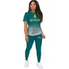 estate signore manica corta a due pezzi set donne t-shirt pantaloni tuta sportiva tute streetwear femme abbigliamento k5lV #