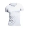 Mäns korta ärm Premium Solid Cott V Neck T Shirts Men Tee T Shirt Pack Men E4ia#