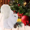 Figurine d'écureuil en bois artificiel, ornement de Simulation d'animal en peluche, décoration de noël 240325