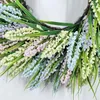 Decoratieve bloemen 51 cm lavendelkrans woondecoratie paasfeest festival deur gemonteerd