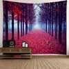 Tapestries Mountain Tapestry Forest Tree Sunset Tapisserie Nature Landscape Wall Hanging For Room Boho Decoration Home Decor