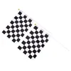 パーティーデコレーション10pcs/set black white checked flagpoles durable hand Waving Football Game Easy Assemble Racing Car