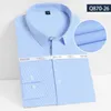 bamboo Fiber Men's Dr Shirt Lg-Sleeved Busin Casual Elastic Stripe Profial Wear Formal Social Shirts Men Clothing i1Yy#