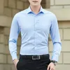 casual Brand Fi Men's Lg Sleeve Shirt Busin Pink White Shirt Male Large Size Slim Solid Color Top Male y1aX#