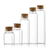 Storage Bottles 10/20pcs 10ml 15ml 20ml 25ml 30ml Cute Clear Glass Wishing With Cork Stopper Empty Spice Jars DIY Crafts Vials