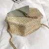 Sześciok kształt w stylu Mulit skórzana torebka Kobiety Summer rattan torba ręcznie robiona tkana plażowa okręg bohemia na ramię nowa moda 2725