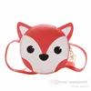 Fashion kids cartoon animal purse INS baby girls boys cute fox tiger bear single shoulder bag children messenger casual bags wallet Q7032