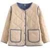 2023 Autumn/Winter Lightweight Cott Coat Women's Retro Versatile Butt Spliced Large Size Quilted Jacket Casual Tops Z2928 u92p#