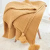 Blankets Pendant Nordic Knit Ball Blanket With Fringe Pineapple Home Decor Baby Thorw For Beds