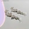 Charme incrusté de strass arc perle boucles d'oreilles pour femmes 2024 nouvelle mode luxe boucles d'oreilles personnalité étincelle unique bijoux de mariage Y240328