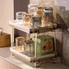 Küche Lagerung Demontiert Doppel-schicht Haushalt Eisen Kunst Licht Luxus Tasse Tee-Set Desktop Rack Ablauf Halter Artefakt