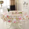 Schroevendraaiers toalha de mesa de plástico pvc estilo nórdico toalha de mesa redonda padrão de flores pastorais à prova de óleo à prova d' água pano de mesa de cozinha
