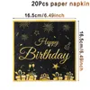 Party Decoration 40 Years Black Gold Birthday Disponertable Tableware Plates Cup 40th Decor Adult Anniversary Supplies