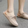Kapdy 2024 Summer Kobiety Slajd w stylu koreańskim dzianiny płaskie buty Slingback Sandal Fasher Ladie