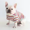 Psa odzież bawełniana kolorowe paski dna koszula tłuste ubrania na dwie stopy odzież do zwierząt XS-xxl Rozmiar miękki materiał sprężyna
