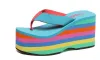 2022 Groothandel Vrouwen Slippers Sandalen Nieuwe Dikke Bodem Platform Slippers Helling Strand Vrouwelijke Regenboog Kleurrijke Slipper Z3h