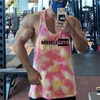 MuscleGuys Camoue Gym Odzież Męska Mesh Fitn Stringer Tank Top Kulturystyka kamizelka