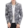 Hoo 2024 masculino casual camuflagem terno jaqueta primavera novo fino impresso blazer w1d7 #