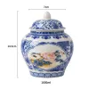 Jars HandPainted Antique Blue And White Porcelain Vase With Ceramic General Jar Tea Jar Chinese Style Vase Decoration With Lid