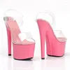 Dress Shoes LAIJIANJINXIA 17CM/7inches PVC Upper Fashion Sexy Exotic High Heel Platform Party Women Modern Sandals Pole Dance 082