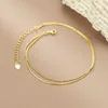 Anklets WOOZU Real 925 Sterling Silver Minimalist Double Snake Bone Bead Chain Anklet Womens Personalized Hip Hop Classic Jewelry GiftL2403