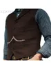 JASスーツブラウンウェディングウールツイードブシンウエストコートジャケットカジュアルスリムフィットGilet HommeベストGroosmen Man Wedding H5v2＃