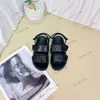 Luxury monolith sandal slippers slide designer kids boy girls hook loop double strap slingback platform sandals beach waterproof shoes high quality triangle brand