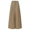 Kvinnor Palazzo Pants Summer Style Cott Linen Comfy Baggy byxor med fickor FI Elegant Party High midja Löst byxor N9ft#