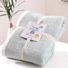 Blankets Japanese Style Six-layer Washable Cotton Gauze Throw Blanket Single Double Air Conditioning Quilts Thickened Bed Sheets Plaid