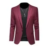 fi Men's Busin Casual Blazer White Red Green Black Solid Color Slim Fit Jacket Wedding Groom Party Suit Coat M-6XL j71c#