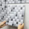 Adesivos de parede mosaico para cozinha, à prova de água e óleo, pequeno quadrado, autoadesivo, corte livre, decoração de casa, papel de parede 3d moderno